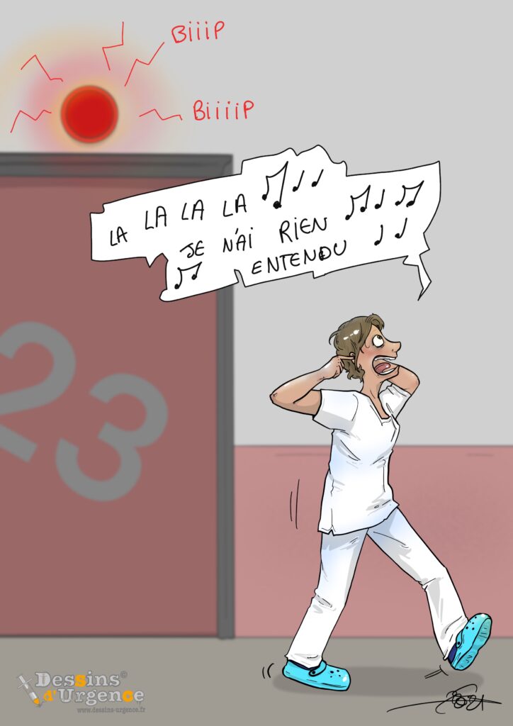 Infirmière qui n'entend pas les sonnettes