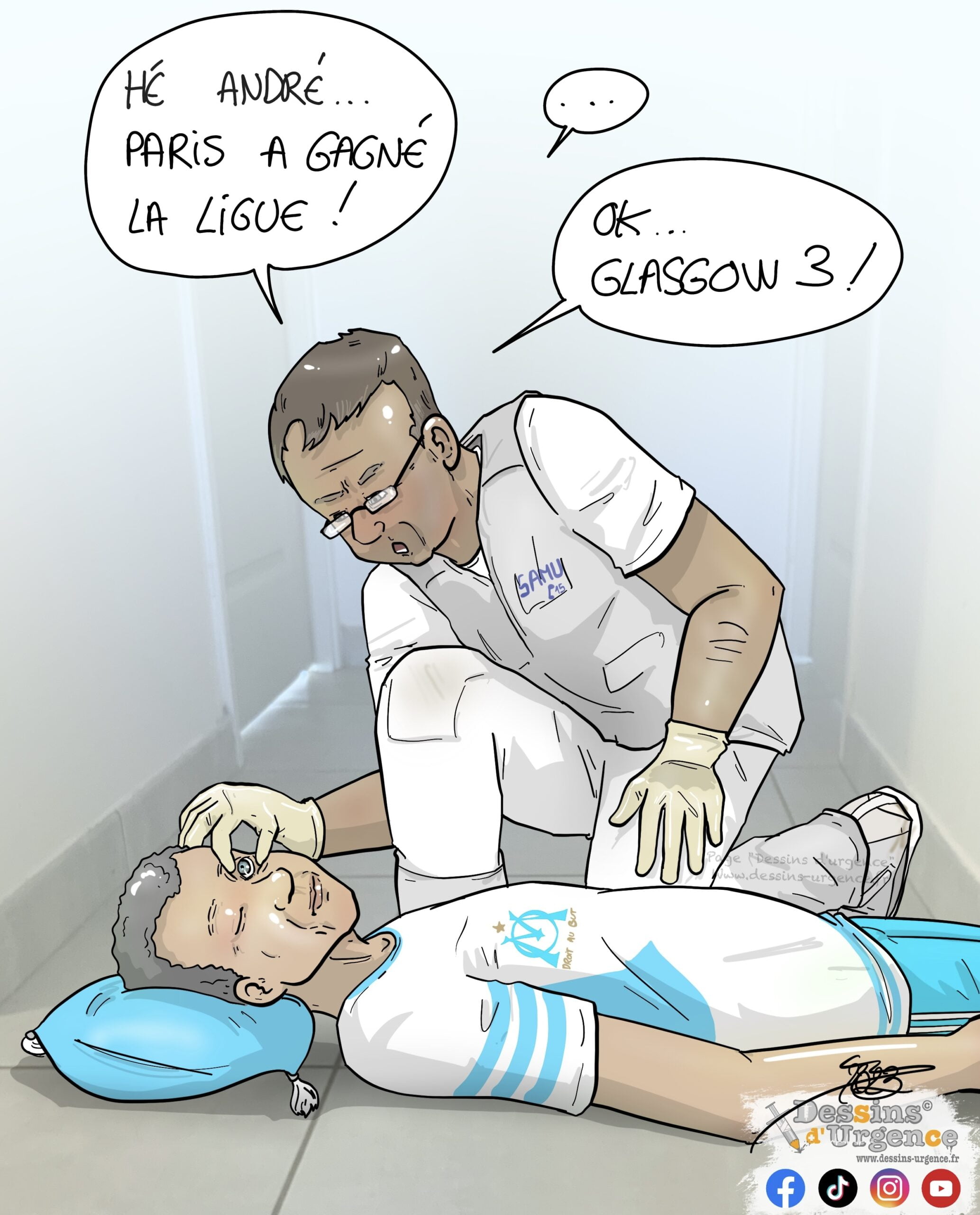 Patient et médecin du samu