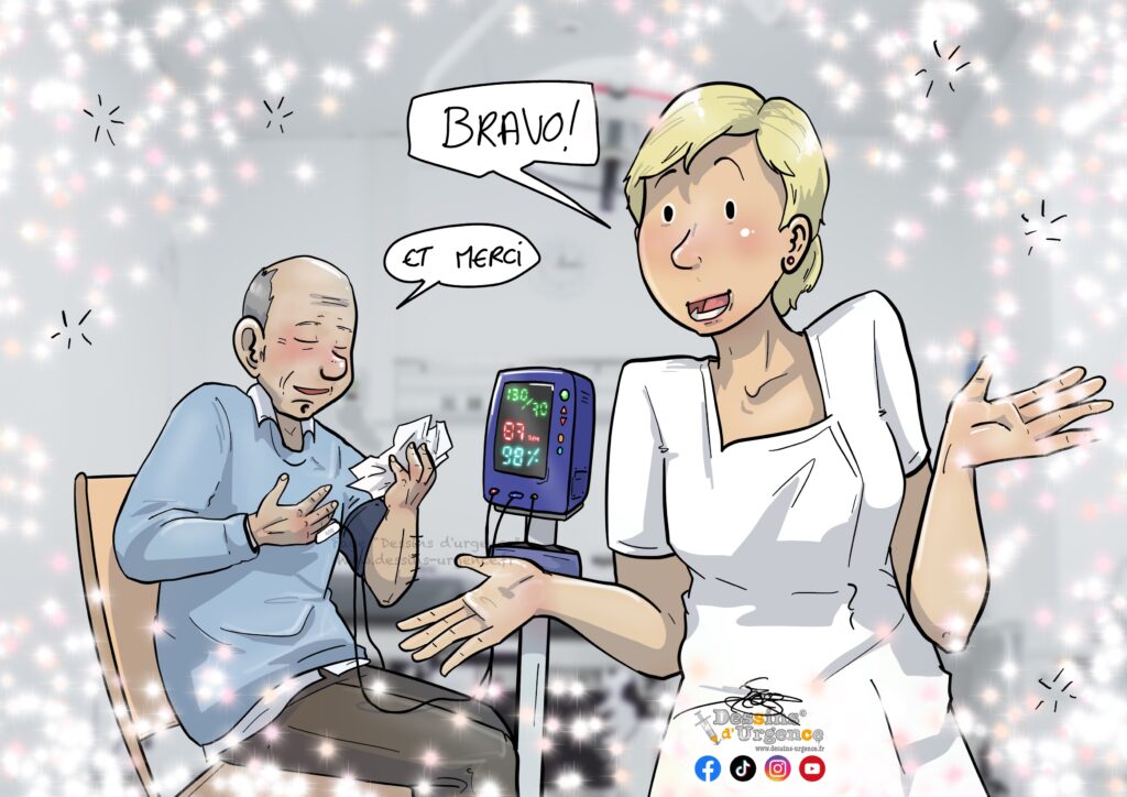 Patient soigné et infirmière