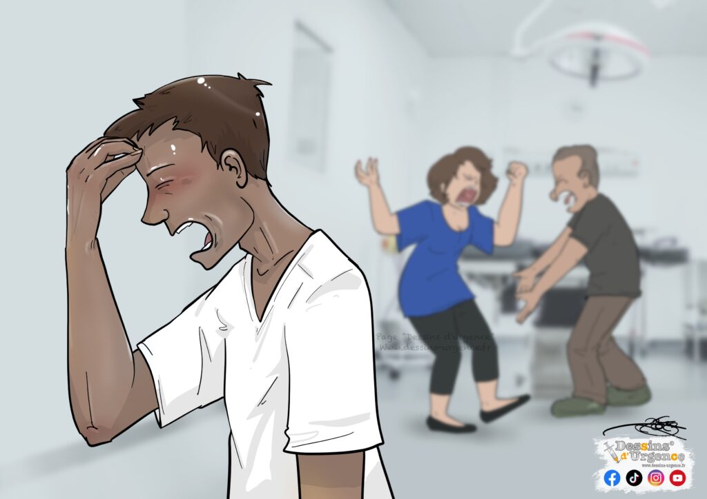 Patients qui se disputent aux urgences
