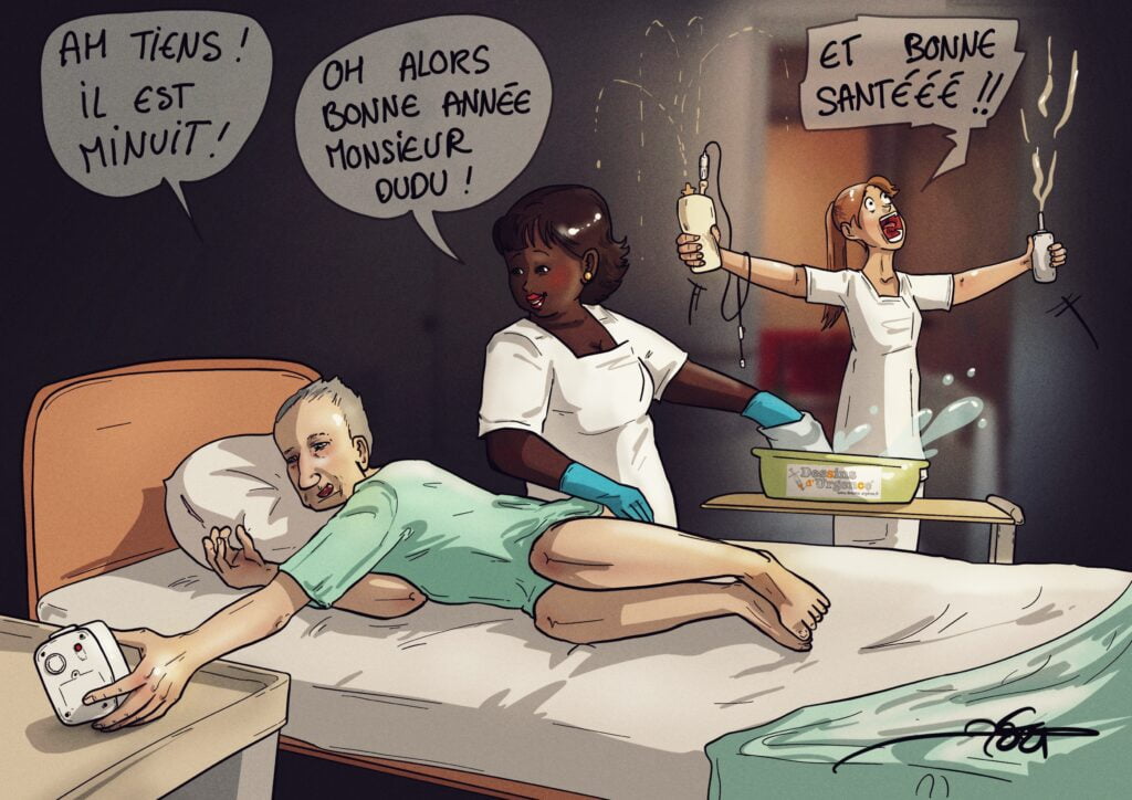 Fête dans une chambre d'hôpital