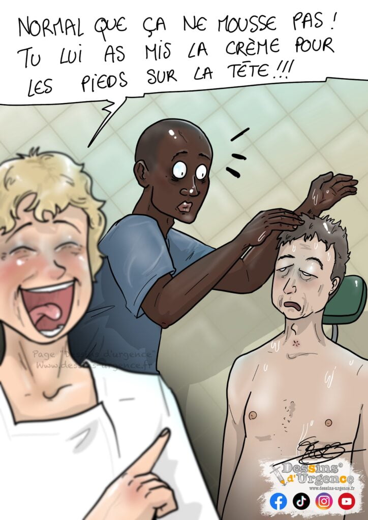 Stagiaire pendant une toilette