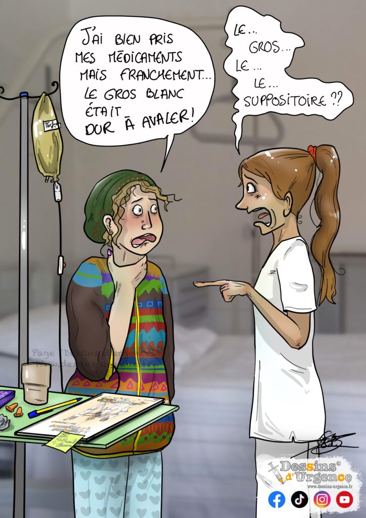 Patiente qui a avalé un suppositoire