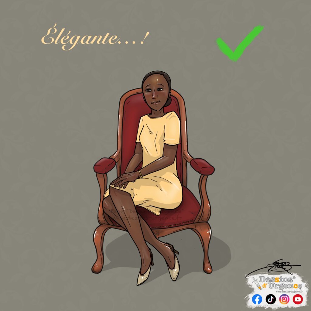 Femme élégante assise