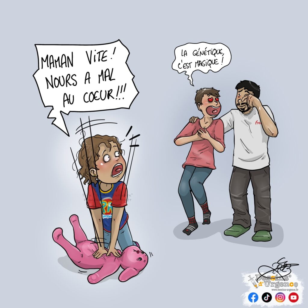 Enfant effectuant un massage cardiaque
