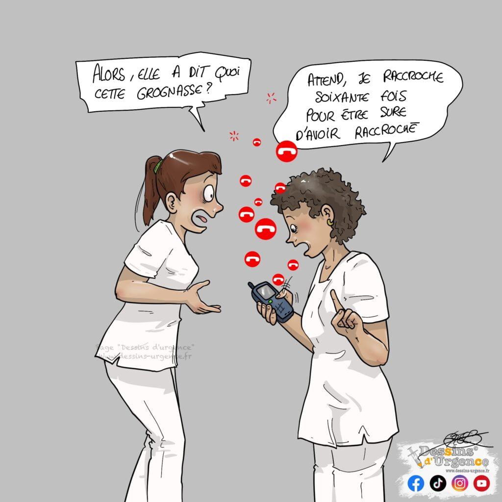 Infirmière qui raccroche