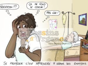 Infirmière pleure une patiente décédée