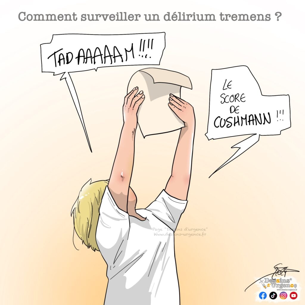 infirmière tenant score de cushmann