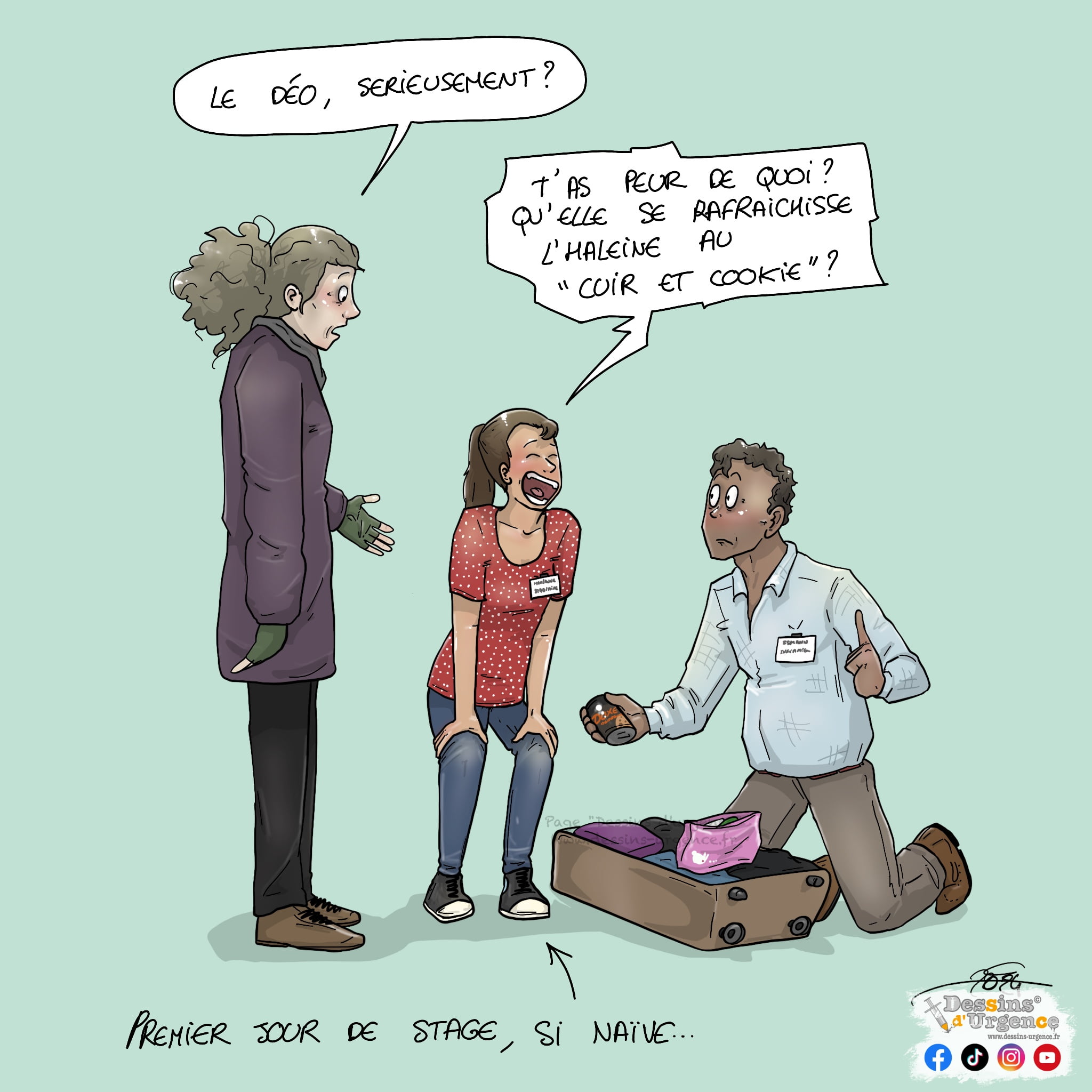 Stagiaire qui rigole