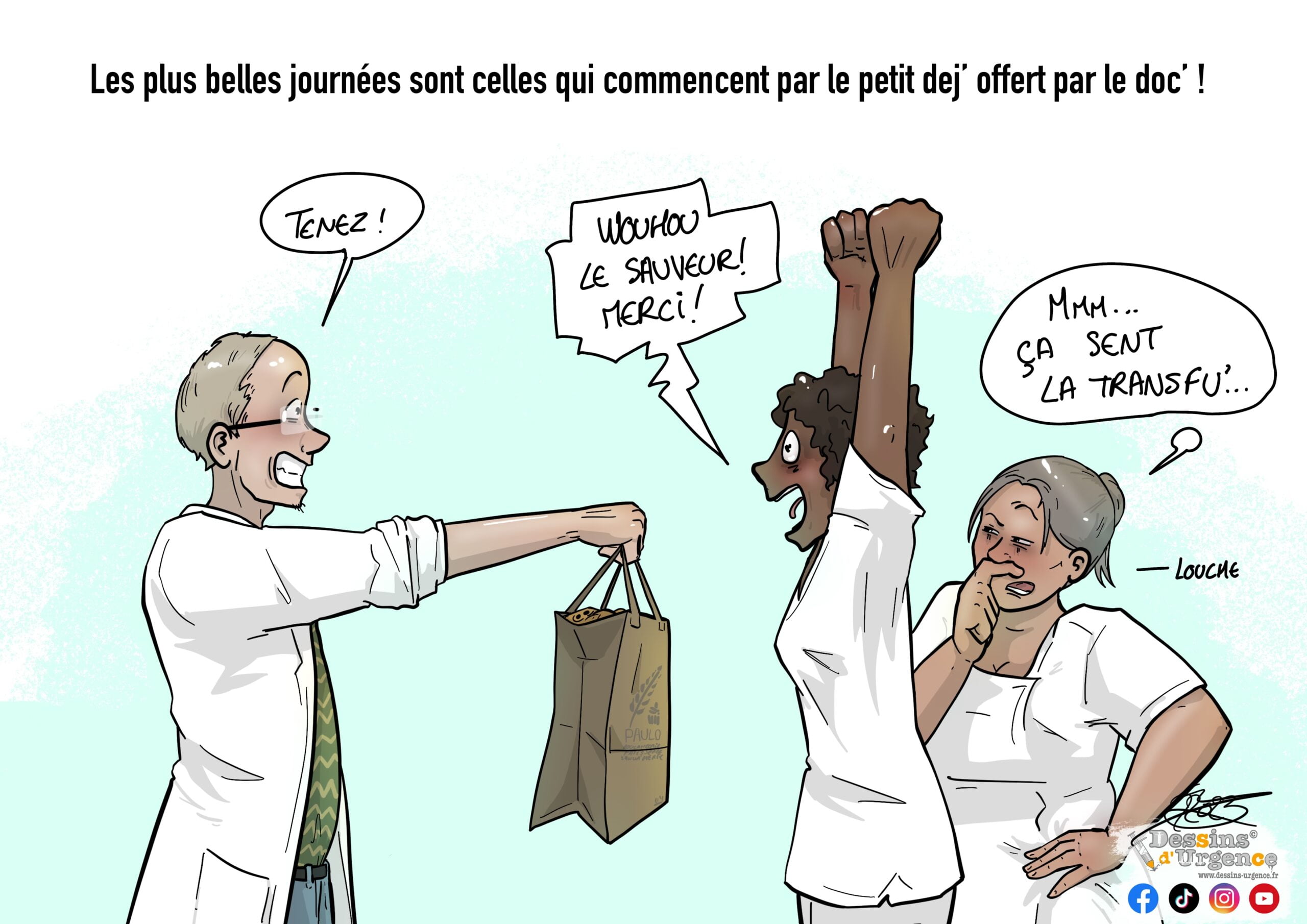 un medecin ramène les croissants