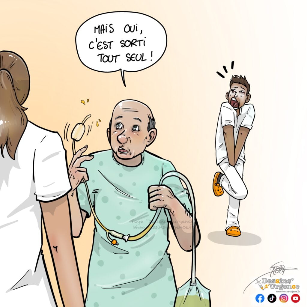 patient tenant sa sonde urinaire