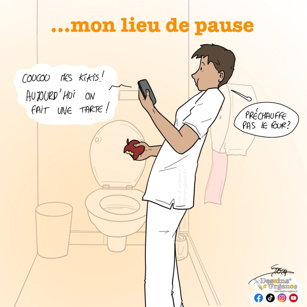 infirmière sur son telephone