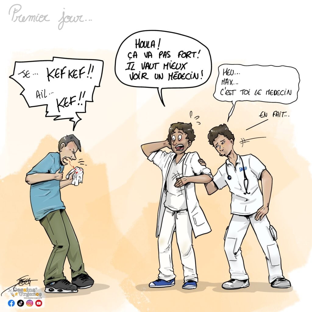 jeune médecin paniqué