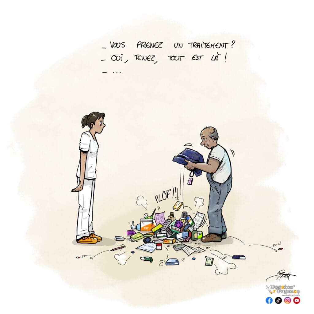 tas de médicaments