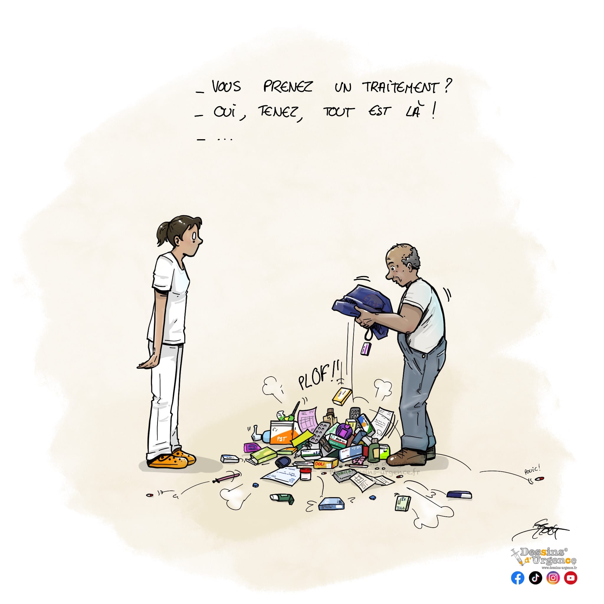 tas de médicaments