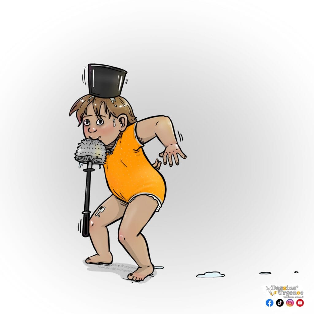 bébé et brosse