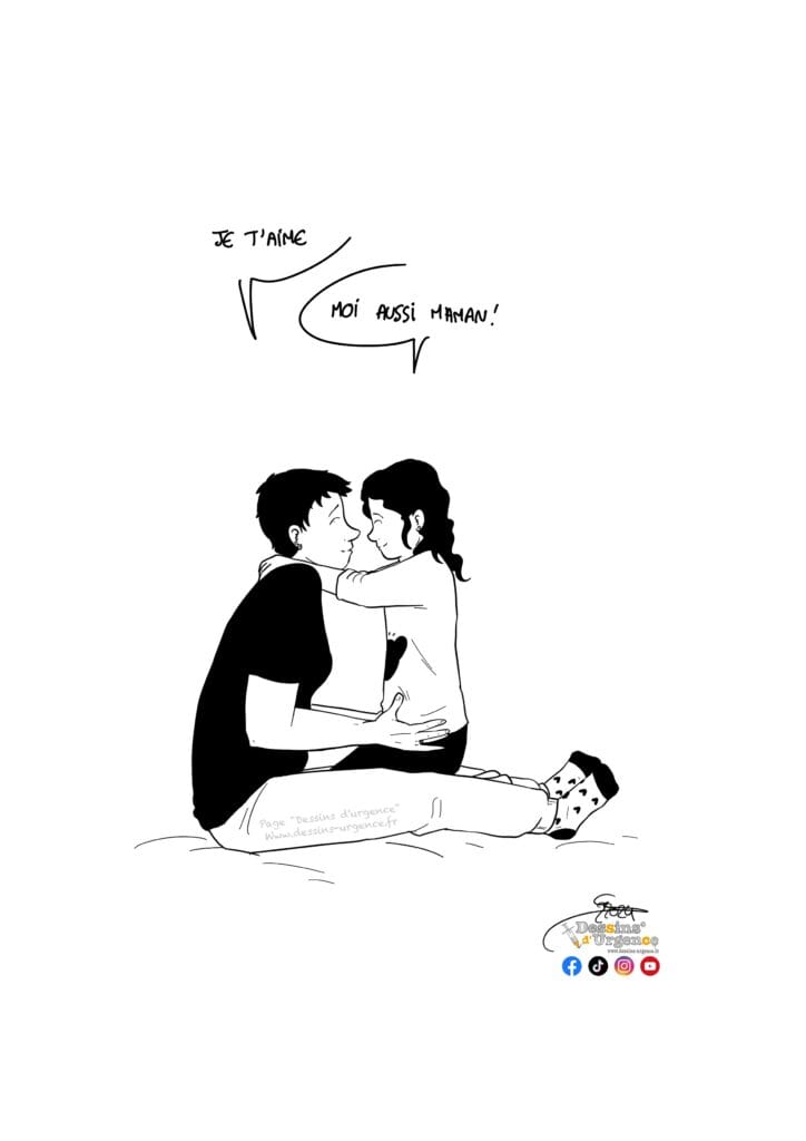 câlin mère fille
