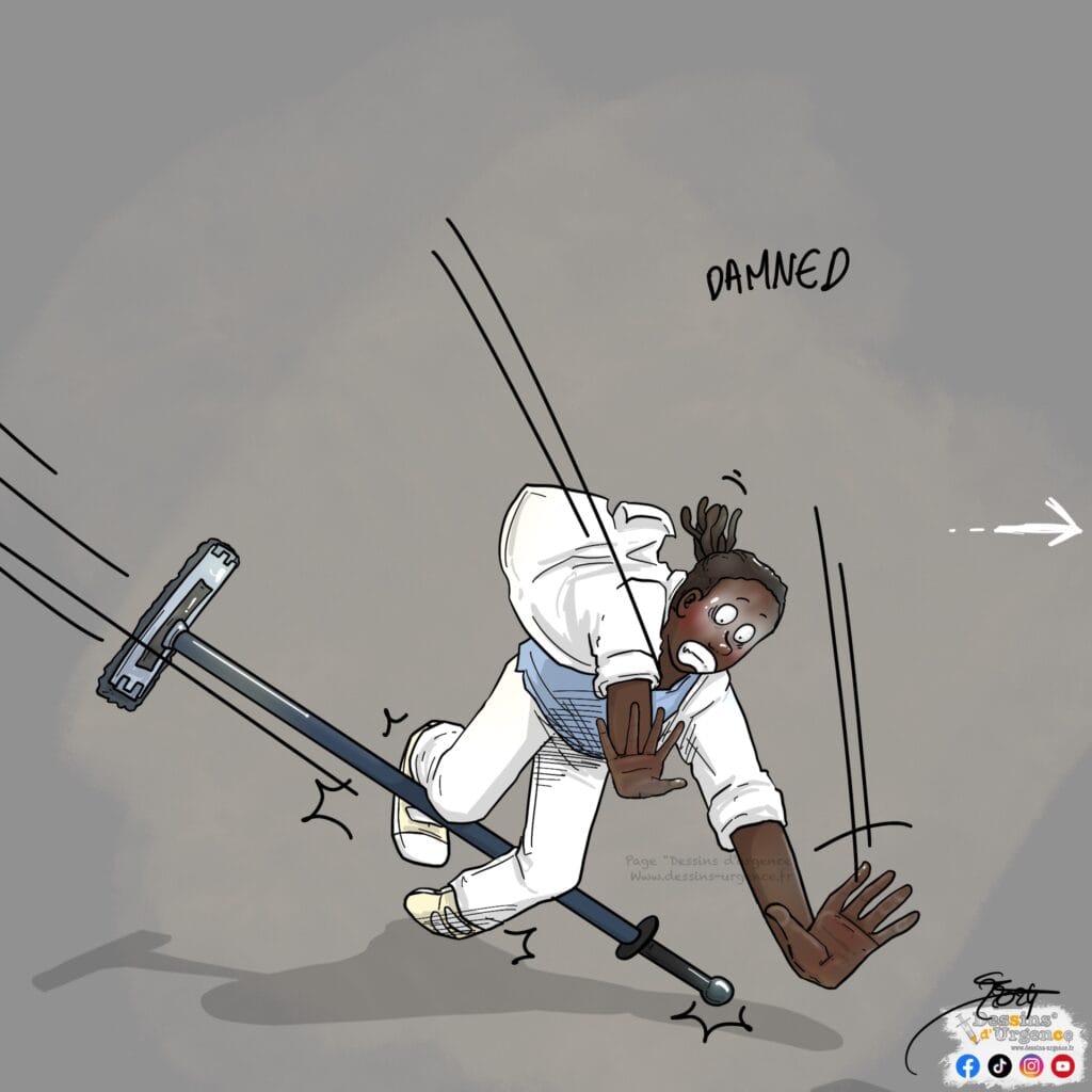 médecin qui tombe