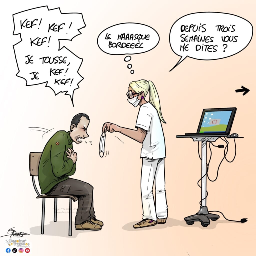 malade qui tousse