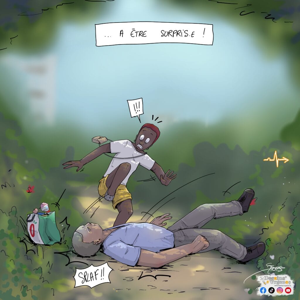 homme tombe