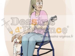 infirmière et déambulateur